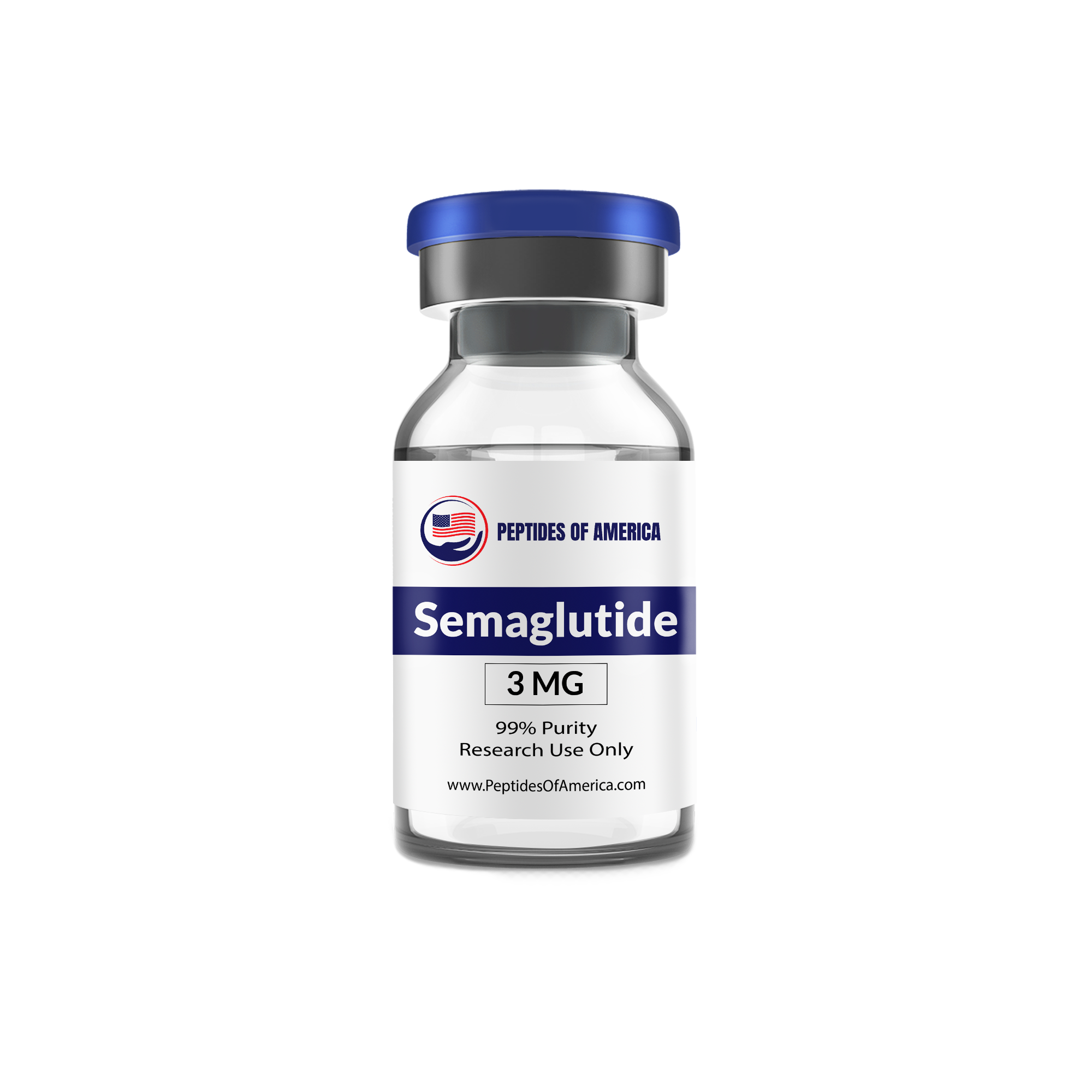 Semaglutide GLP 1 Analogue 3mg Peptides Of America   Vial Mockup 3MG 